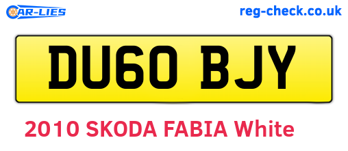 DU60BJY are the vehicle registration plates.