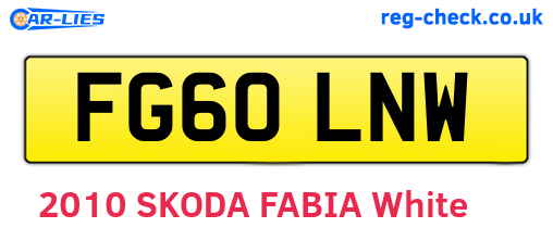 FG60LNW are the vehicle registration plates.