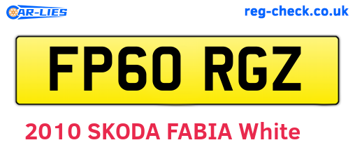 FP60RGZ are the vehicle registration plates.