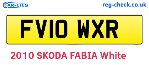 FV10WXR are the vehicle registration plates.