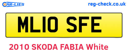 ML10SFE are the vehicle registration plates.