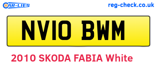 NV10BWM are the vehicle registration plates.