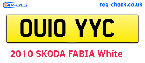 OU10YYC are the vehicle registration plates.