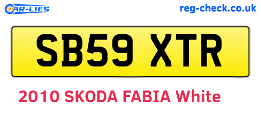 SB59XTR are the vehicle registration plates.