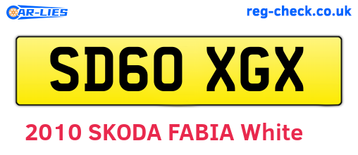 SD60XGX are the vehicle registration plates.