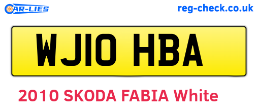 WJ10HBA are the vehicle registration plates.