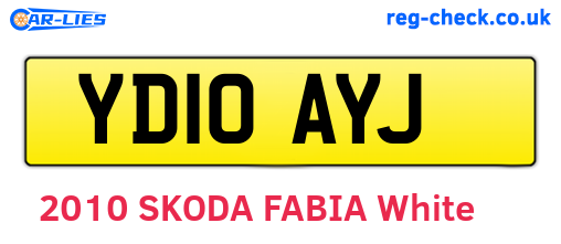 YD10AYJ are the vehicle registration plates.