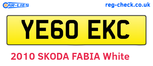 YE60EKC are the vehicle registration plates.