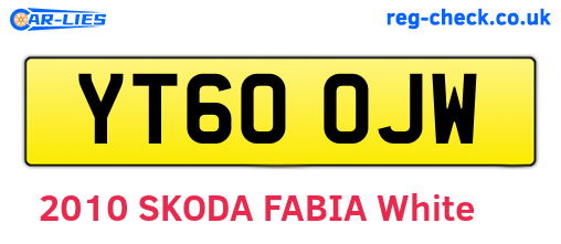 YT60OJW are the vehicle registration plates.