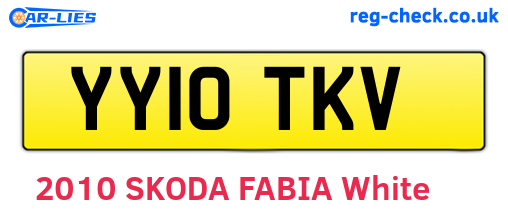 YY10TKV are the vehicle registration plates.