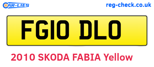 FG10DLO are the vehicle registration plates.