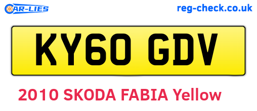 KY60GDV are the vehicle registration plates.