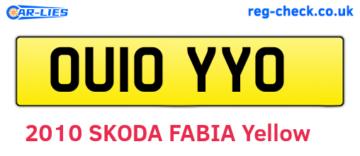 OU10YYO are the vehicle registration plates.