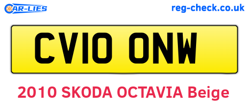 CV10ONW are the vehicle registration plates.