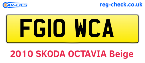 FG10WCA are the vehicle registration plates.