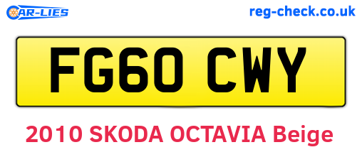 FG60CWY are the vehicle registration plates.