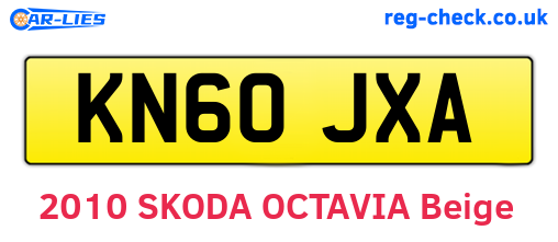 KN60JXA are the vehicle registration plates.