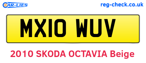 MX10WUV are the vehicle registration plates.