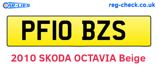 PF10BZS are the vehicle registration plates.