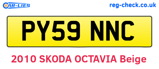 PY59NNC are the vehicle registration plates.