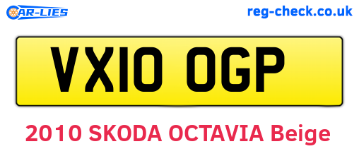 VX10OGP are the vehicle registration plates.