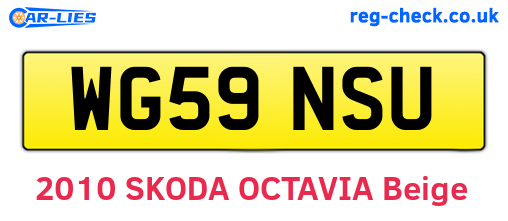 WG59NSU are the vehicle registration plates.