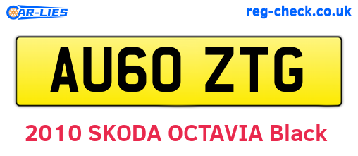 AU60ZTG are the vehicle registration plates.