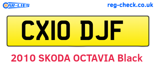 CX10DJF are the vehicle registration plates.