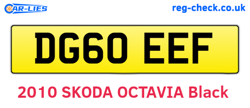 DG60EEF are the vehicle registration plates.