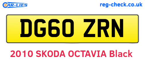DG60ZRN are the vehicle registration plates.