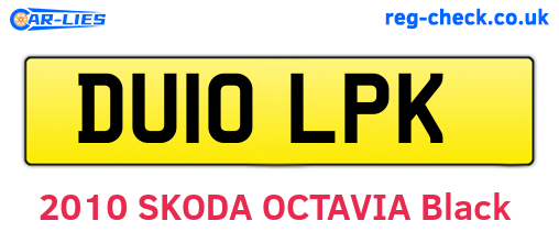 DU10LPK are the vehicle registration plates.