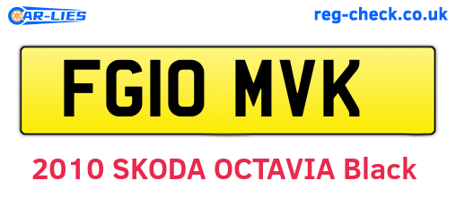 FG10MVK are the vehicle registration plates.