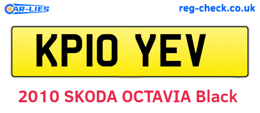 KP10YEV are the vehicle registration plates.