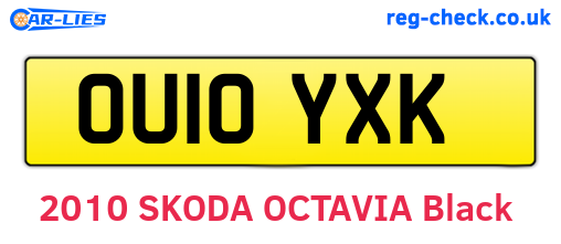 OU10YXK are the vehicle registration plates.