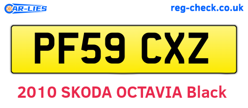 PF59CXZ are the vehicle registration plates.
