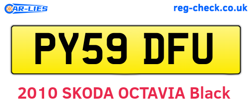 PY59DFU are the vehicle registration plates.