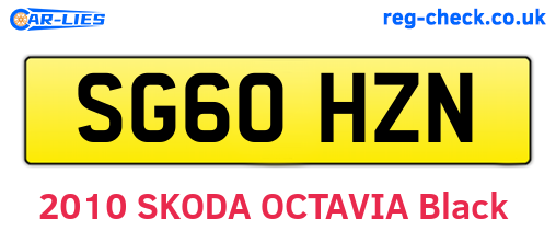 SG60HZN are the vehicle registration plates.