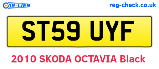 ST59UYF are the vehicle registration plates.