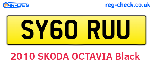 SY60RUU are the vehicle registration plates.