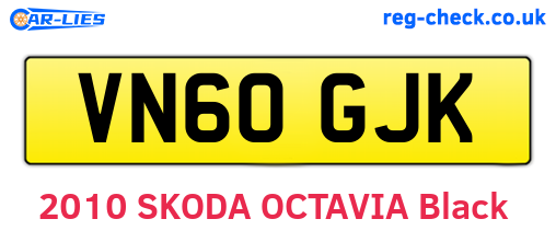 VN60GJK are the vehicle registration plates.