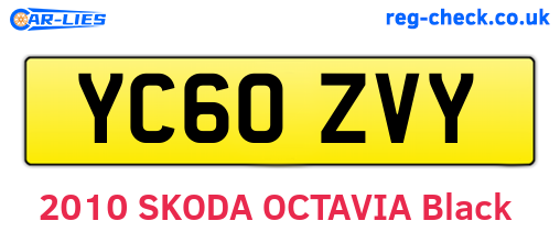 YC60ZVY are the vehicle registration plates.