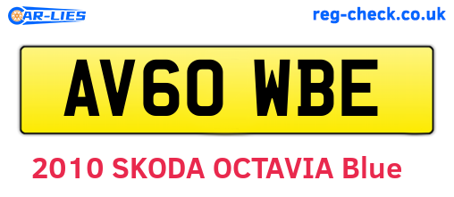 AV60WBE are the vehicle registration plates.