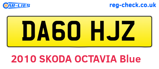 DA60HJZ are the vehicle registration plates.