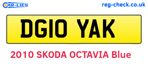 DG10YAK are the vehicle registration plates.