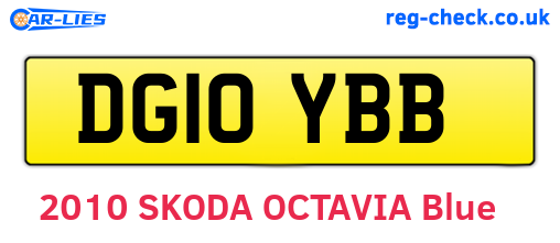 DG10YBB are the vehicle registration plates.
