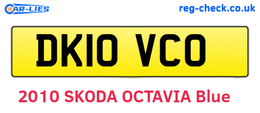DK10VCO are the vehicle registration plates.