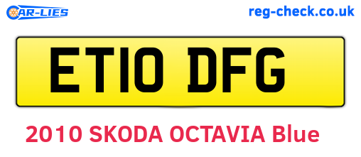 ET10DFG are the vehicle registration plates.