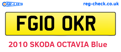 FG10OKR are the vehicle registration plates.