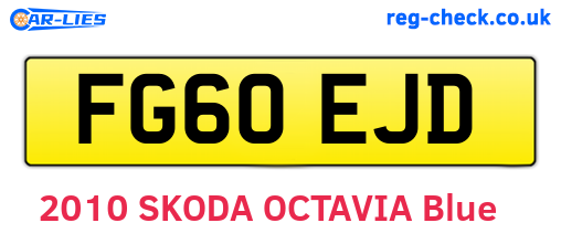 FG60EJD are the vehicle registration plates.