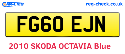 FG60EJN are the vehicle registration plates.